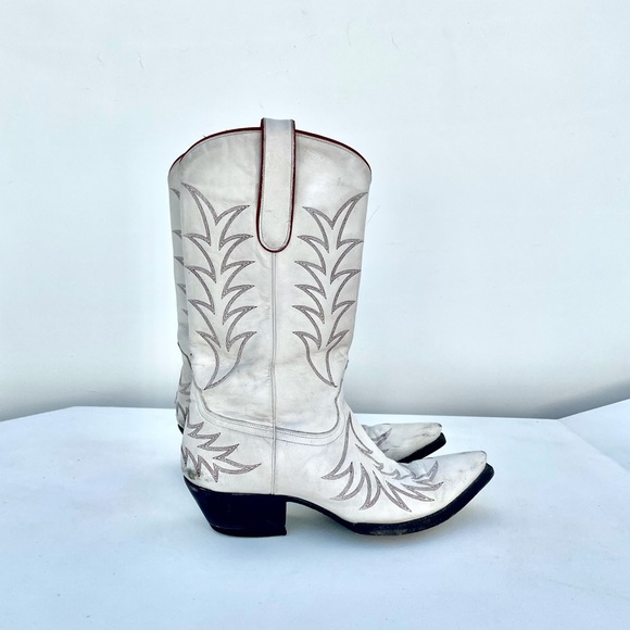 WHITE COWBOY WOMENS BOOTS 8.5 US SIZE - Picture 1 of 7